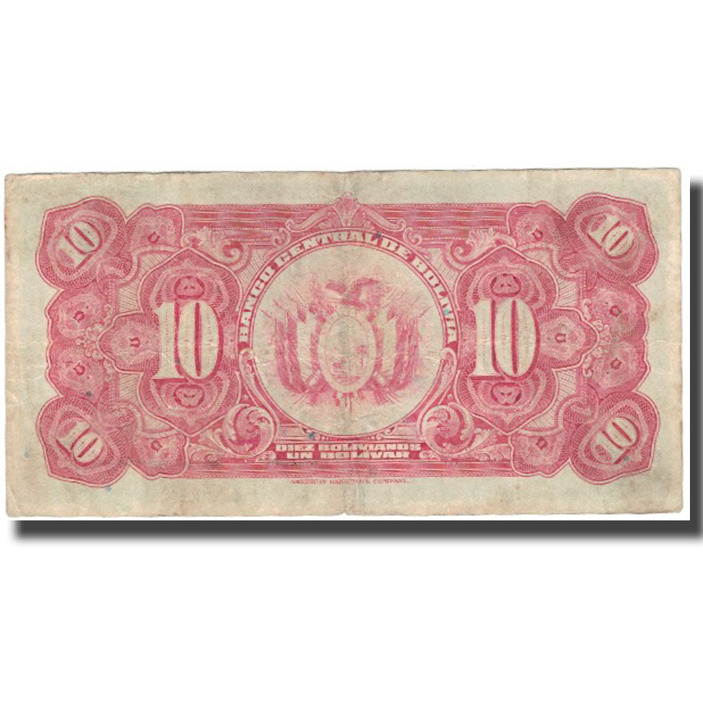 Banknote, Bolivia, 10 Bolivianos, 1928-07-20, KM:121a, EF(40-45)