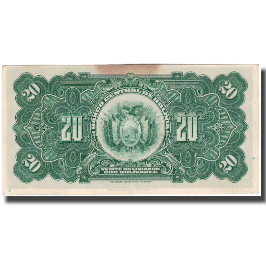 Billete, 20 Bolivianos, Bolivia, 1928-07-20, KM:122a, MBC