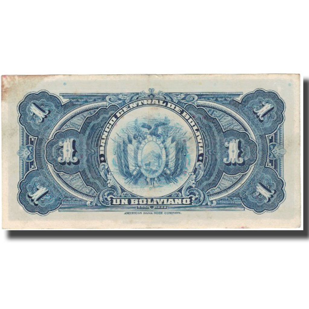 Banconote, Bolivia, 1 Boliviano, 1928-07-20, KM:118a, BB