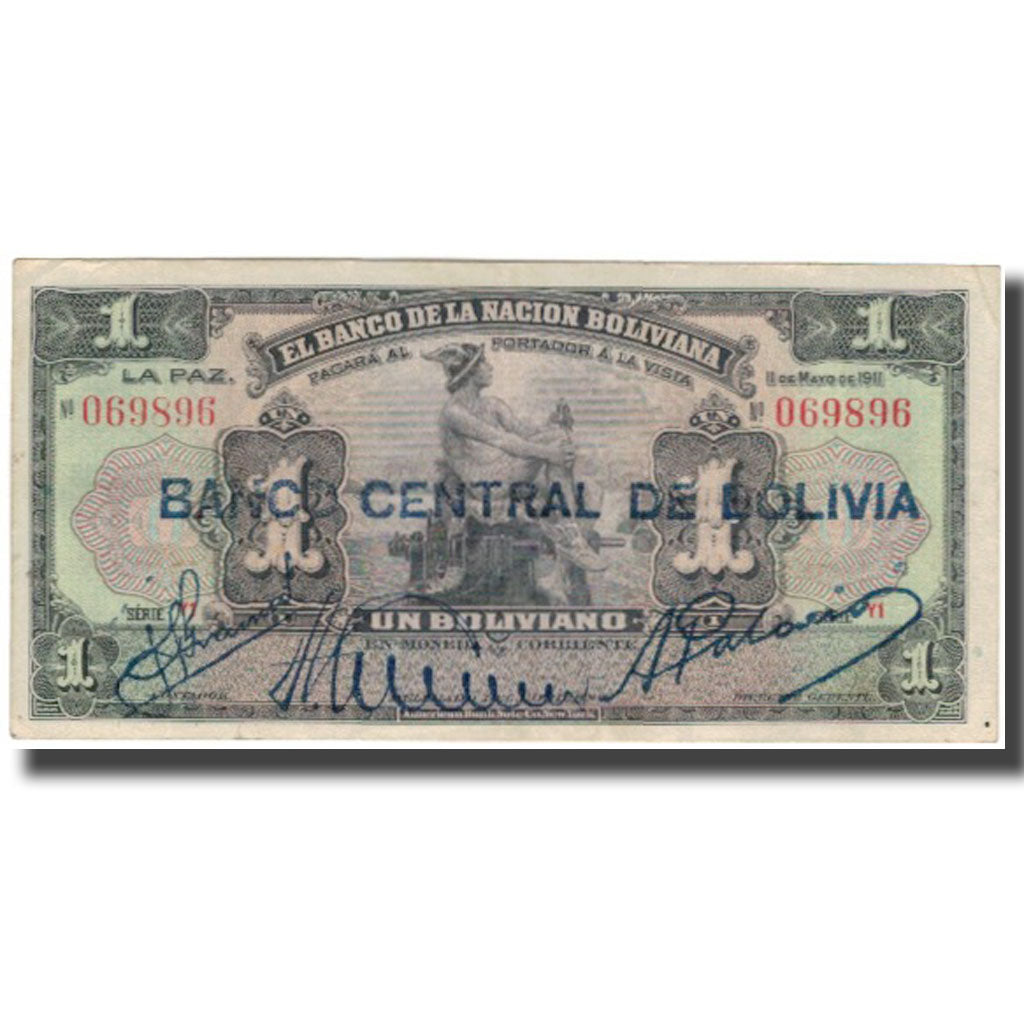Billet, Bolivie, 1 Boliviano, 1911-05-11, KM:112, TB