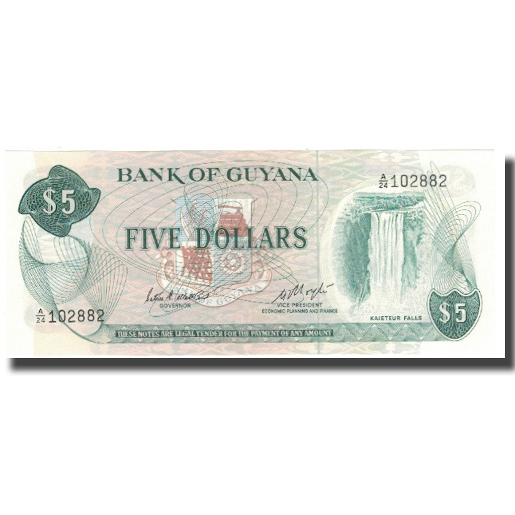 Billet, Guyana, 5 Dollars, KM:22d, NEUF