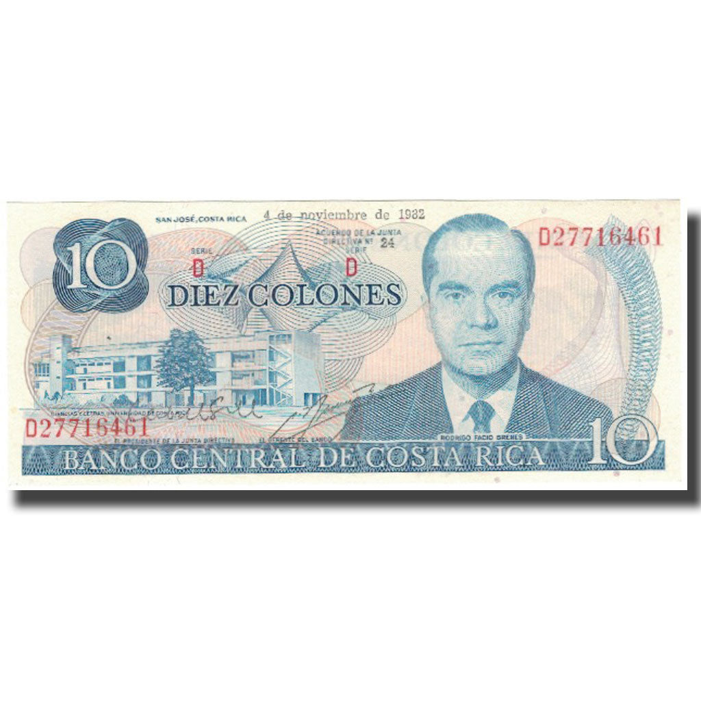 Banknote, Costa Rica, 10 Colones, 1982-11-04, KM:237b, UNC(65-70)