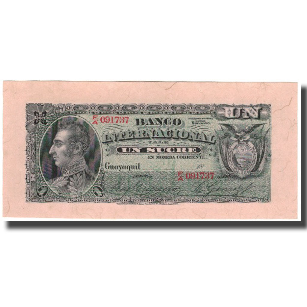Biljet, Ecuador, 1 Sucre, KM:S172, NIEUW