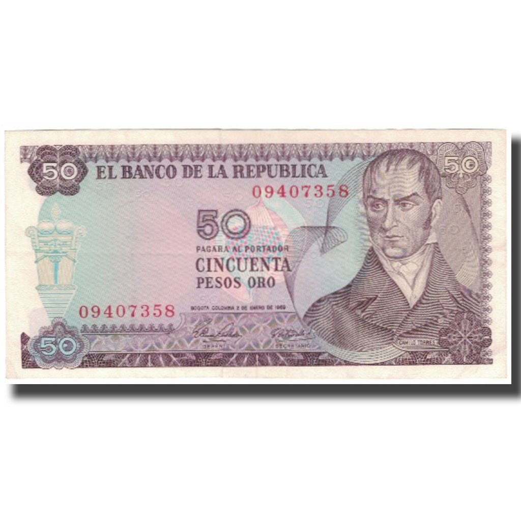 Banknote, Colombia, 50 Pesos Oro, 1969-01-02, KM:412a, AU(50-53)