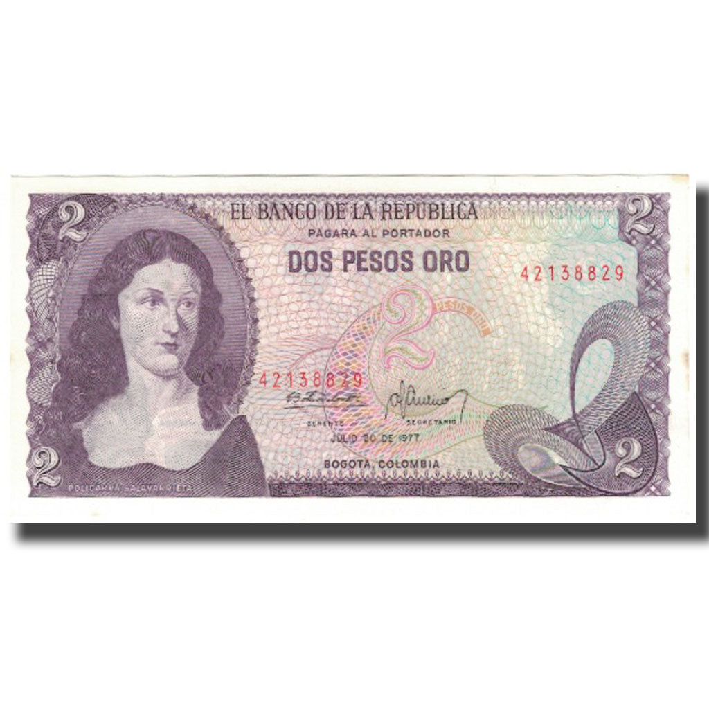 Banknote, Colombia, 2 Pesos Oro, 1977-07-20, KM:413b, UNC(65-70)