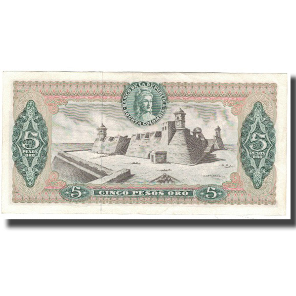 Banknote, Colombia, 5 Pesos Oro, 1968-07-20, KM:406b, AU(55-58)