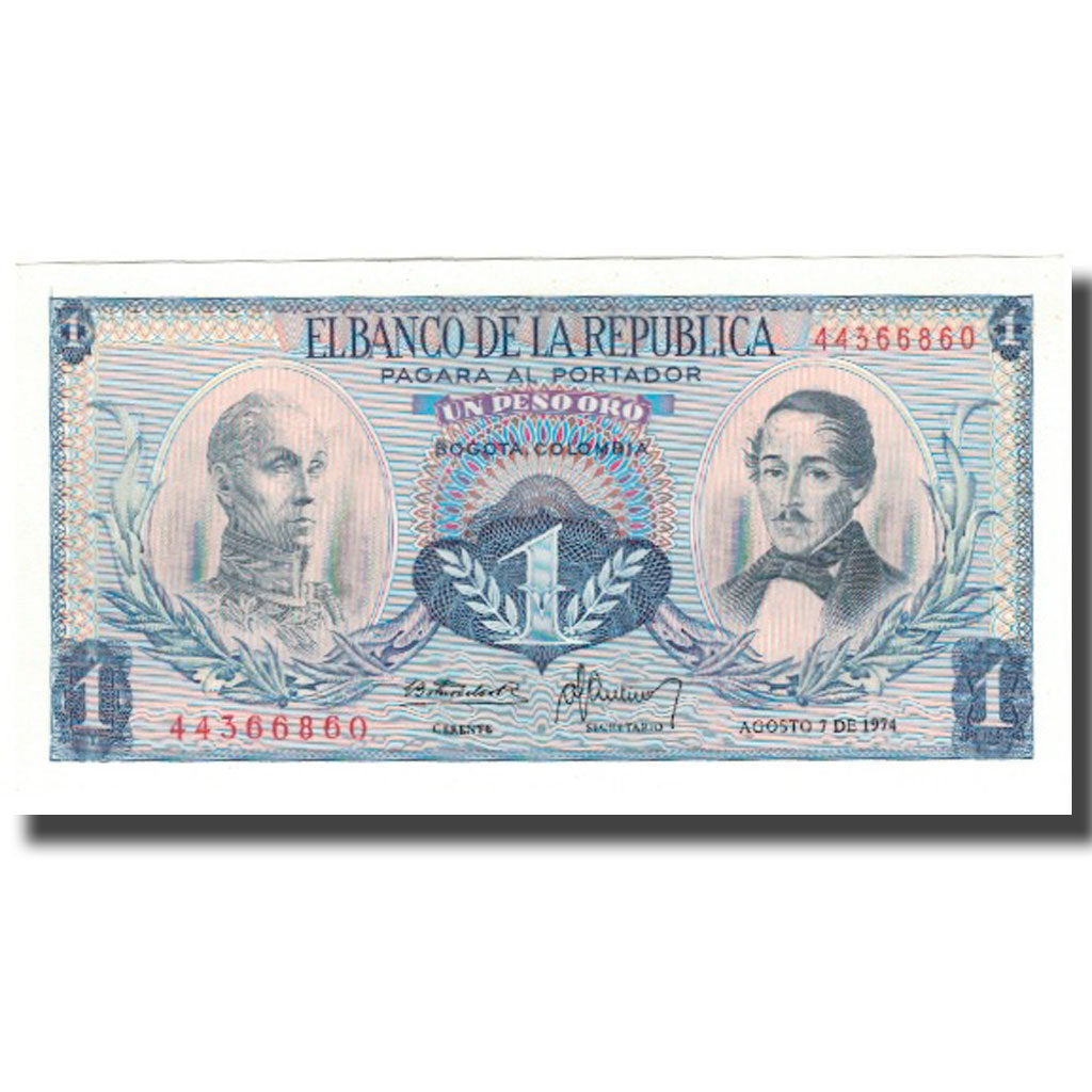 Geldschein, Kolumbien, 1 Peso Oro, 1974-08-07, KM:404c, UNZ