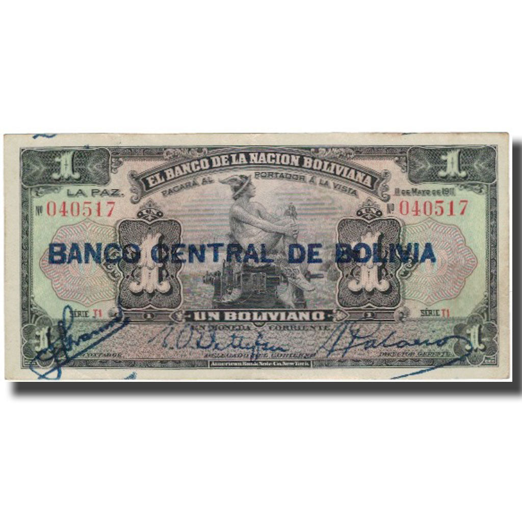 Billet, Bolivie, 1 Boliviano, 1911-05-11, KM:112, TB