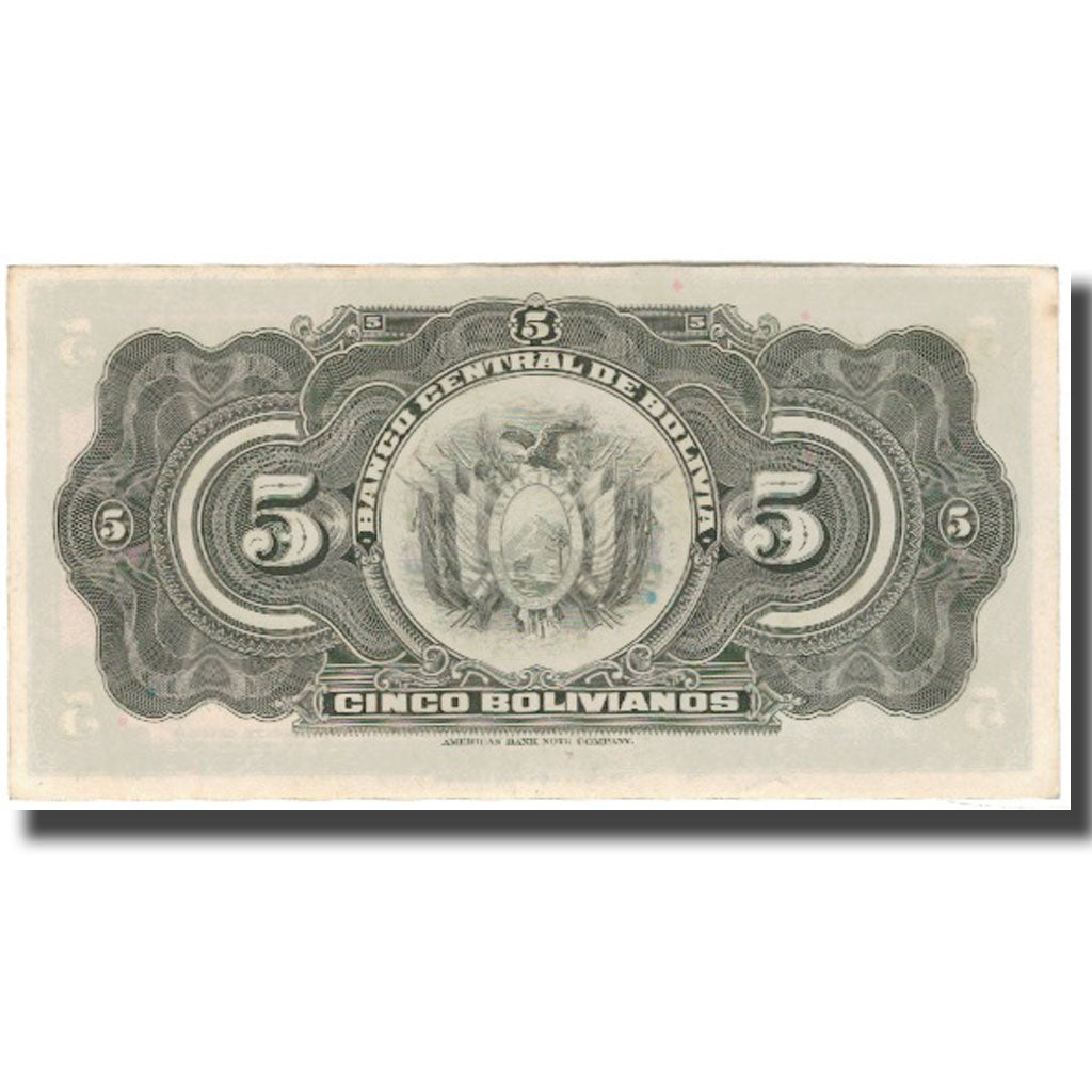 Banknote, Bolivia, 5 Bolivianos, 1928-07-20, KM:120A, AU(55-58)