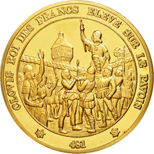 FRANCE, History, Clovis, Medal, MS(60-62), Vermeil, 44, 39.20