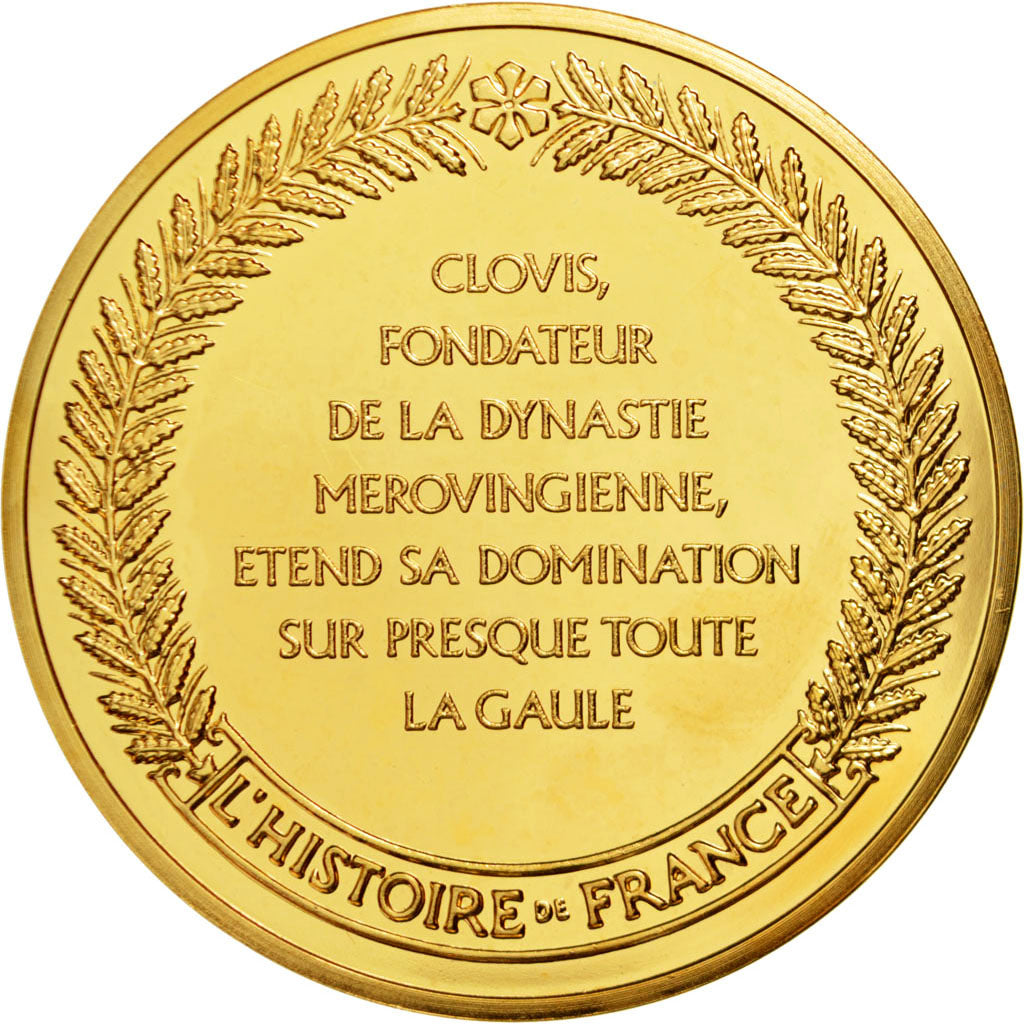 FRANCE, History, Clovis, Medal, MS(60-62), Vermeil, 44, 39.20