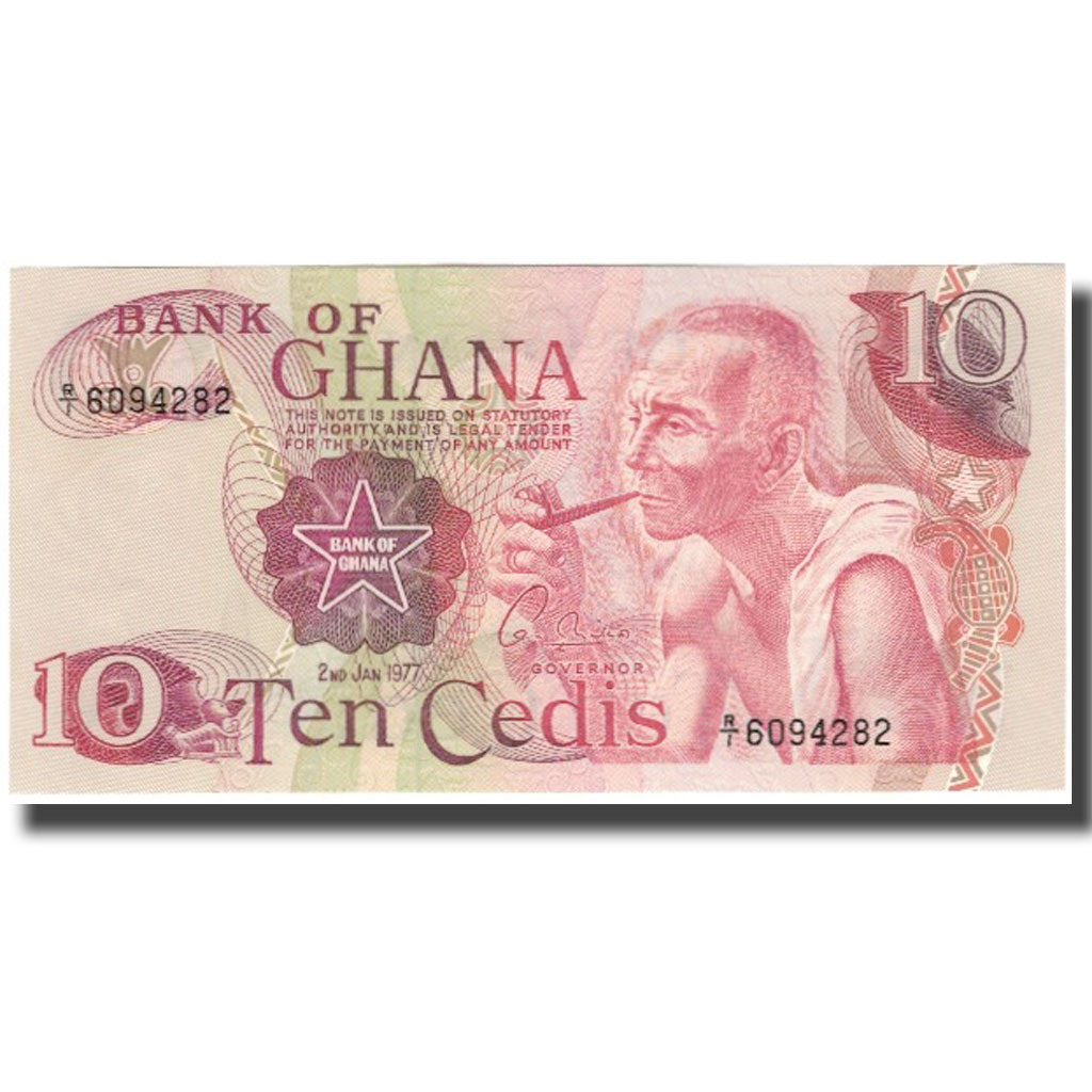 Geldschein, Ghana, 10 Cedis, 1977-01-02, KM:16e, UNZ