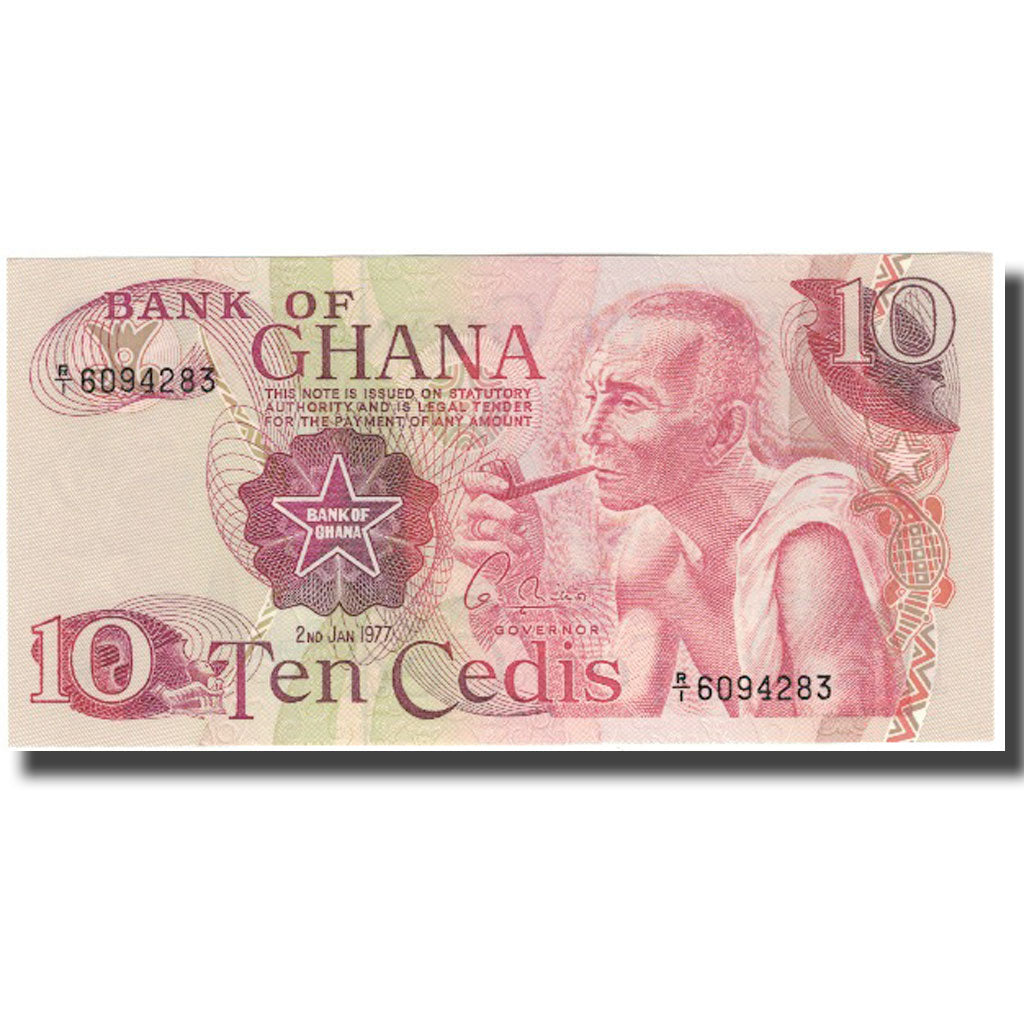 Banknote, Ghana, 10 Cedis, 1977-01-02, KM:16e, UNC(65-70)