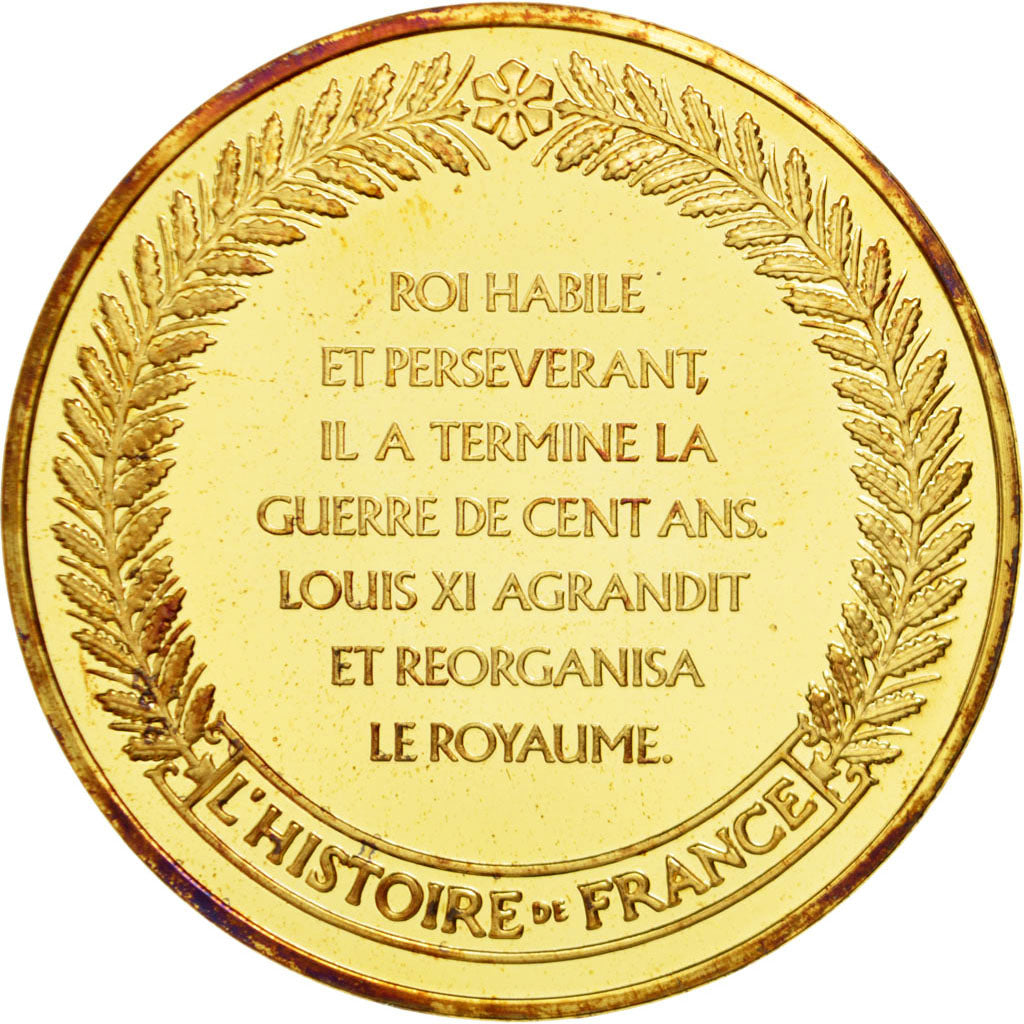 FRANCE, History, Louis XI, Medal, MS(60-62), Vermeil, 44, 36.50