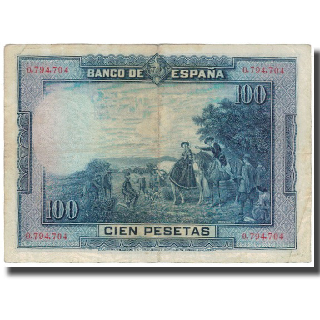 Billet, Espagne, 100 Pesetas, 1928-08-15, KM:76a, TB