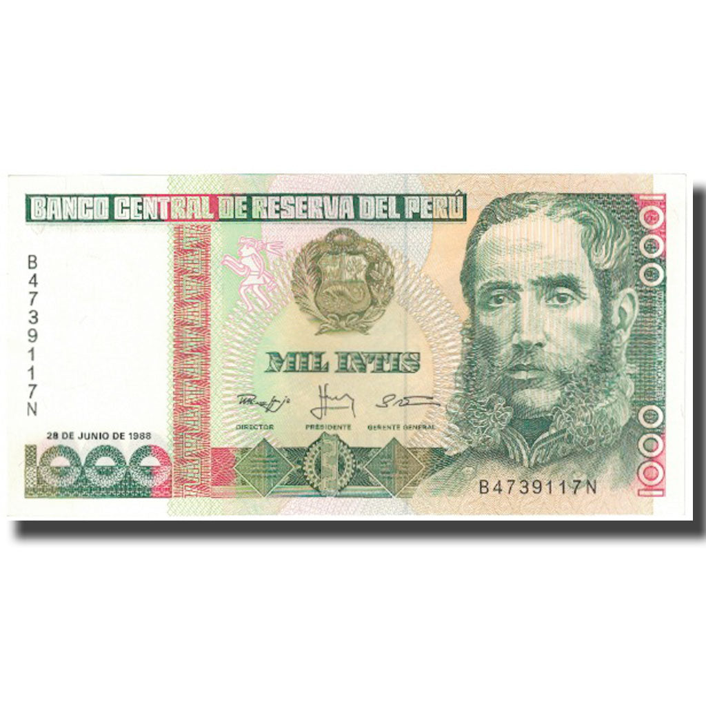 Banknote, Peru, 1000 Intis, 1988-06-28, KM:136b, UNC(65-70)