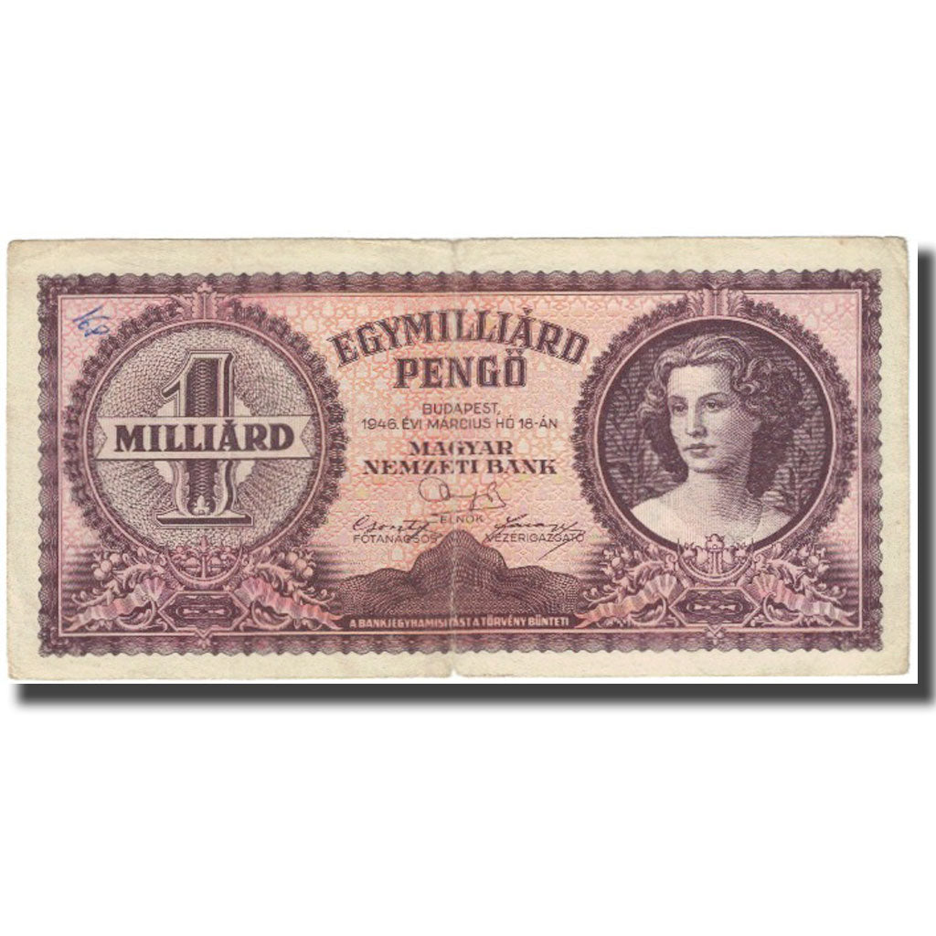 Banknote, Hungary, 1 Milliard Pengö, 1946, KM:125, EF(40-45)