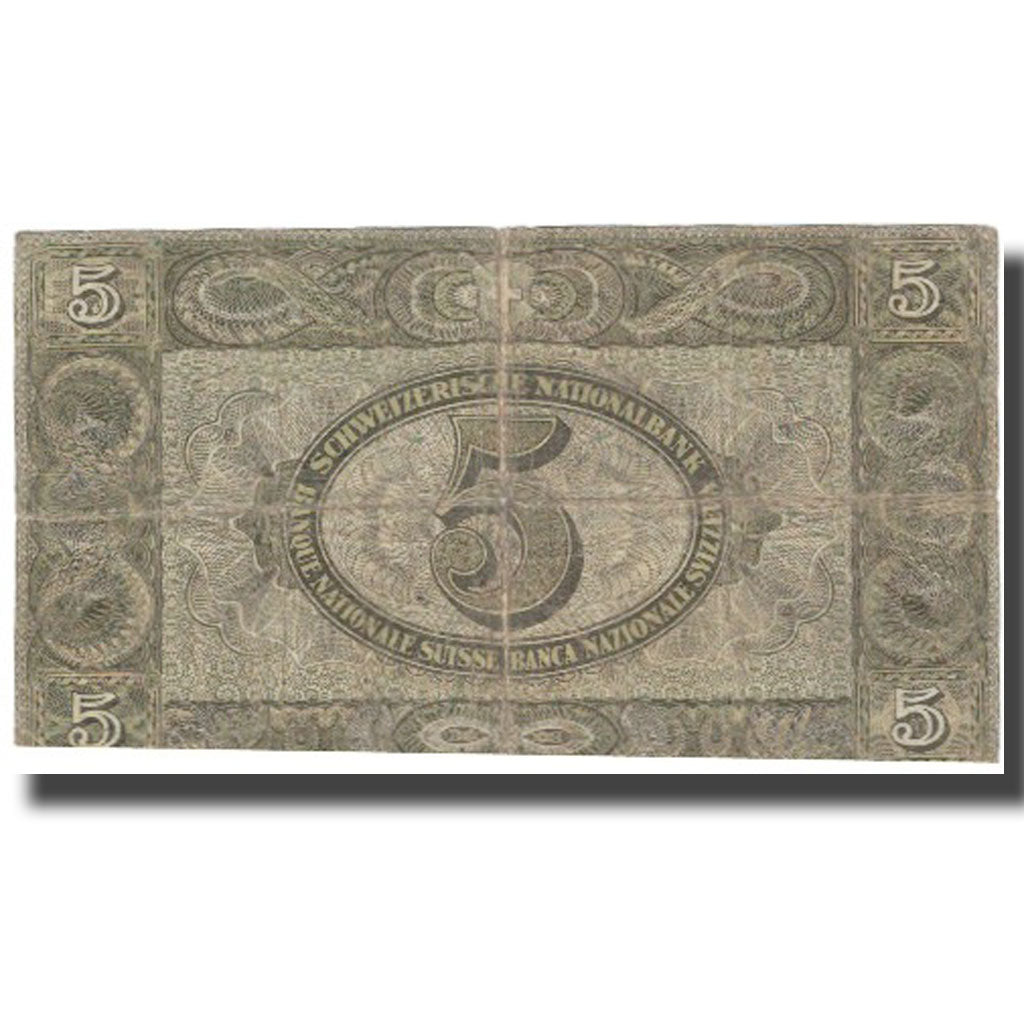Banknote, Switzerland, 5 Franken, 1944-11-16, KM:11k, VG(8-10)