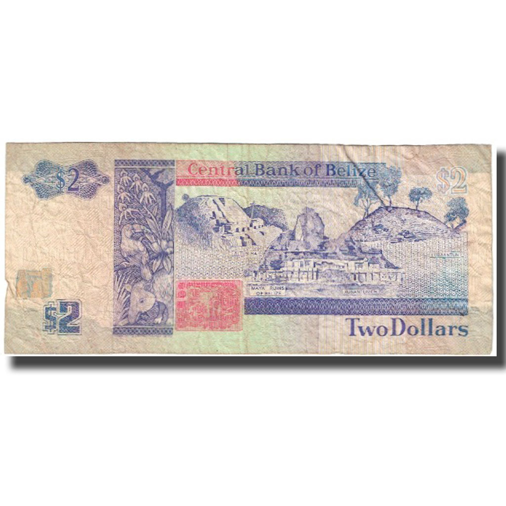 Geldschein, Belize, 2 Dollars, 1991-06-01, KM:52b, S
