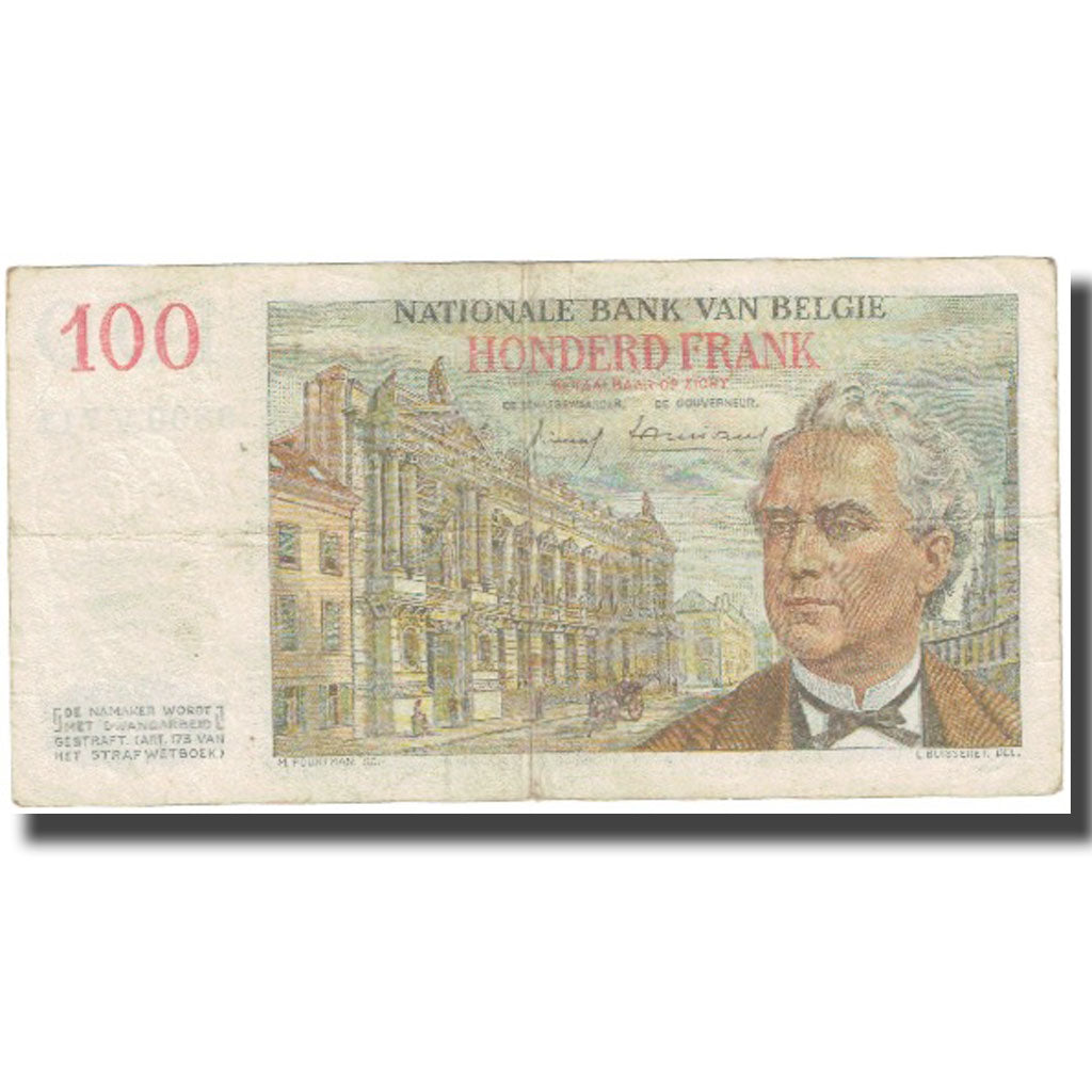 Banknote, Belgium, 100 Francs, 1958-02-20, KM:129c, VF(20-25)
