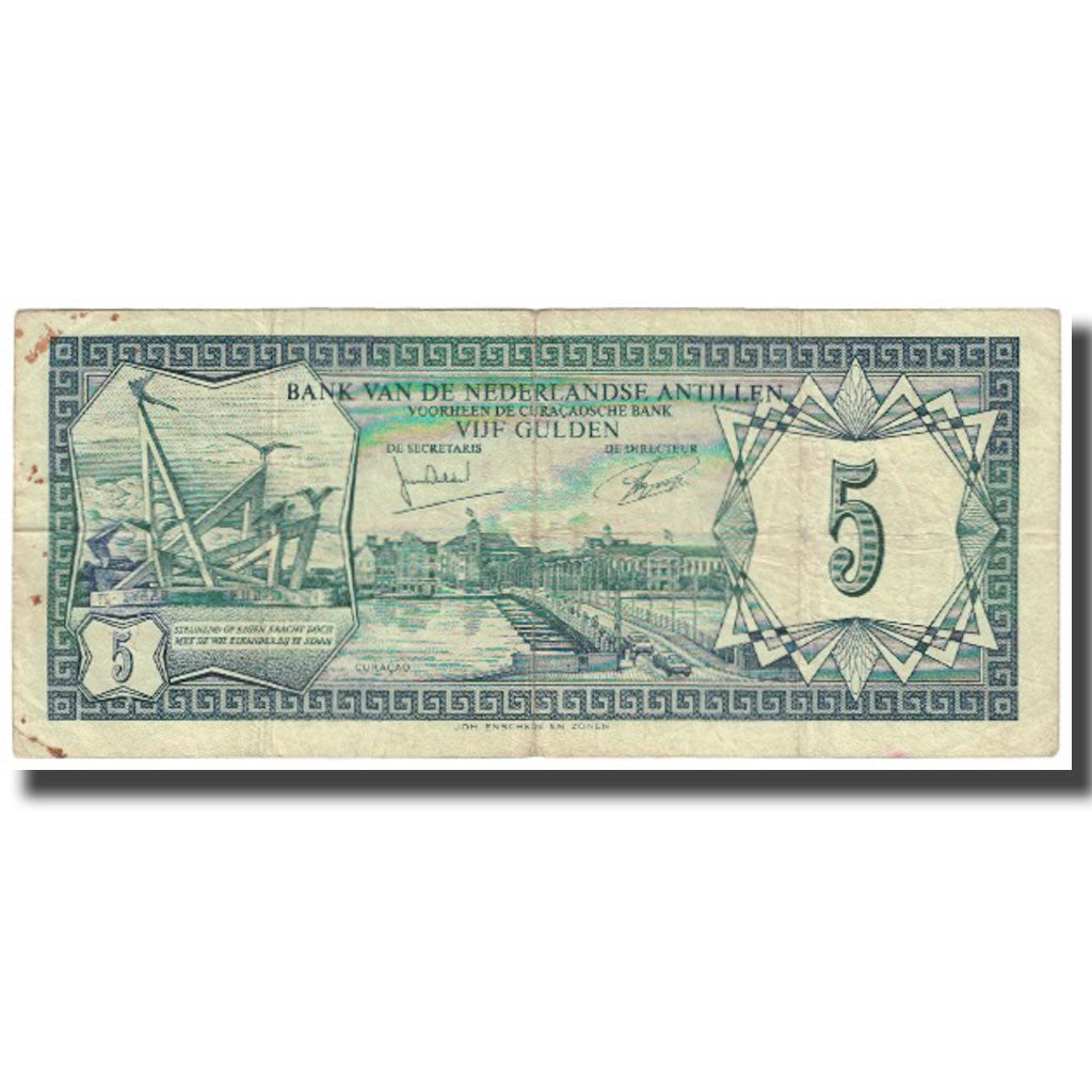 Banknote, Netherlands Antilles, 5 Gulden, KM:8b, VG(8-10)