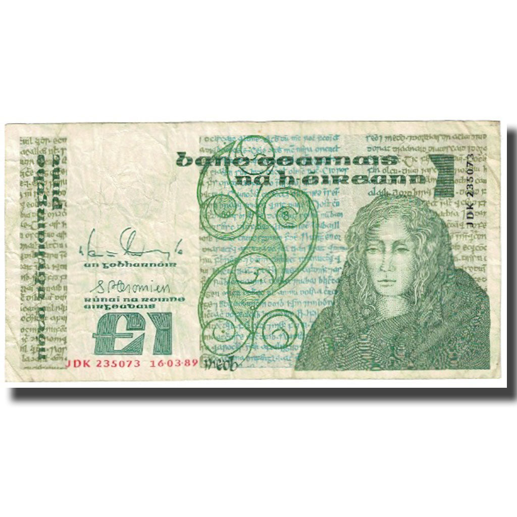 Banknote, Ireland - Republic, 1 Pound, 1989-03-16, KM:70d, F(12-15)