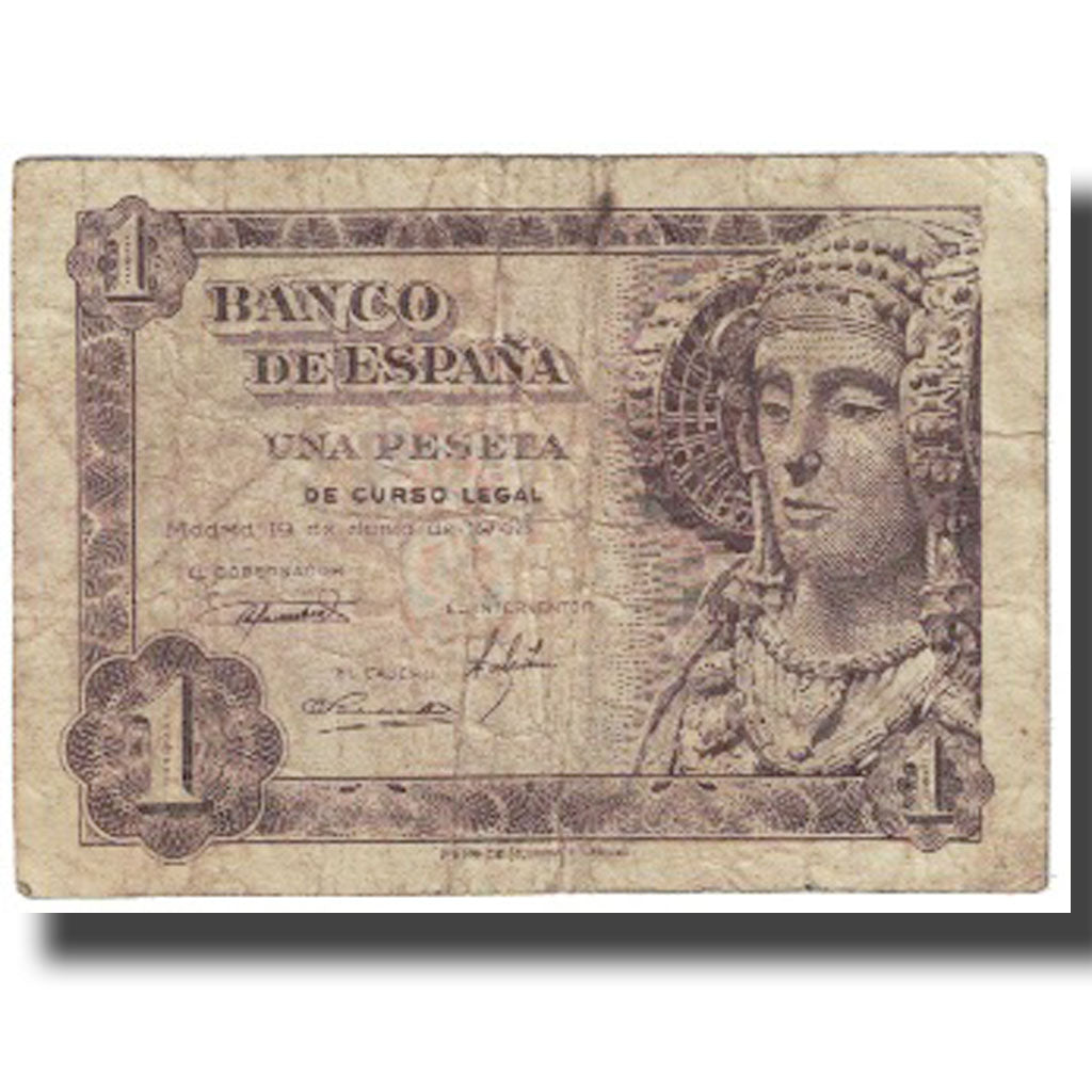 Banknote, Spain, 1 Peseta, 1948-06-19, KM:135a, VG(8-10)