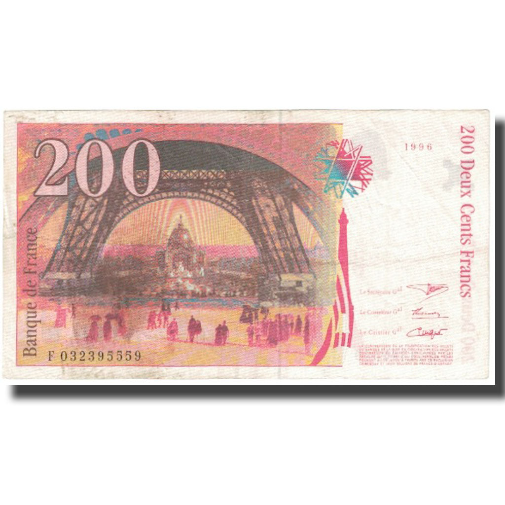 France, 200 Francs, Eiffel, 1996, EF(40-45), Fayette:75.2, KM:159b