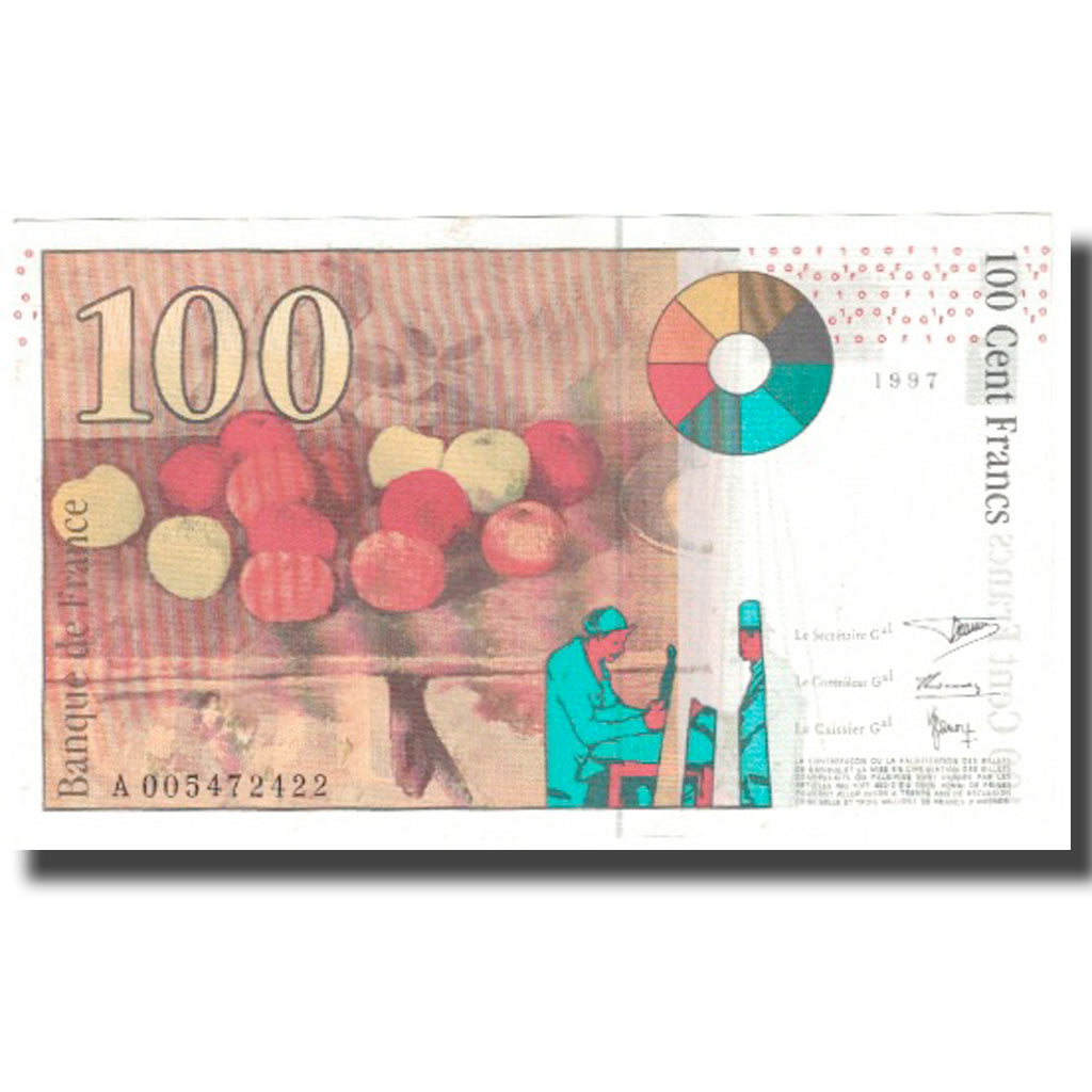 France, 100 Francs, Cézanne, 1997, TTB+, Fayette:74.1, KM:158a