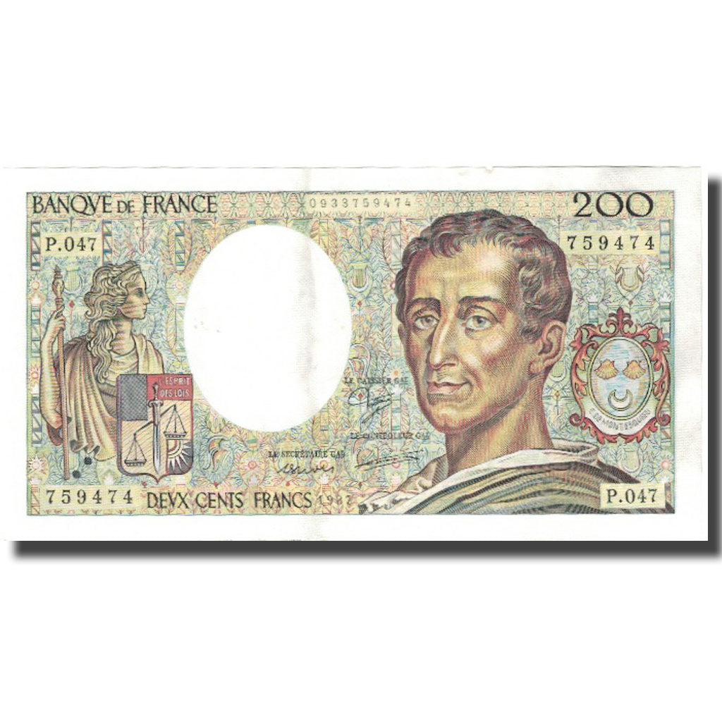 Francia, 200 Francs, Montesquieu, 1992, MBC, Fayette:70.2, KM:155a