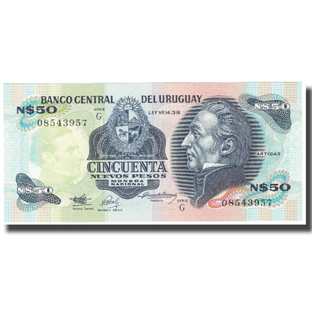 Banknote, Uruguay, 50 Nuevos Pesos, KM:61a, UNC(65-70)