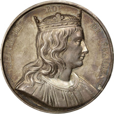 FRANCE, History, Clovis III, Medal, 1840, AU(50-53), Caqué, Copper, 51, 76.10