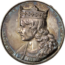 FRANCE, History, Childebert II, Medal, 1840, AU(55-58), Caqué, Copper, 51, 78.60