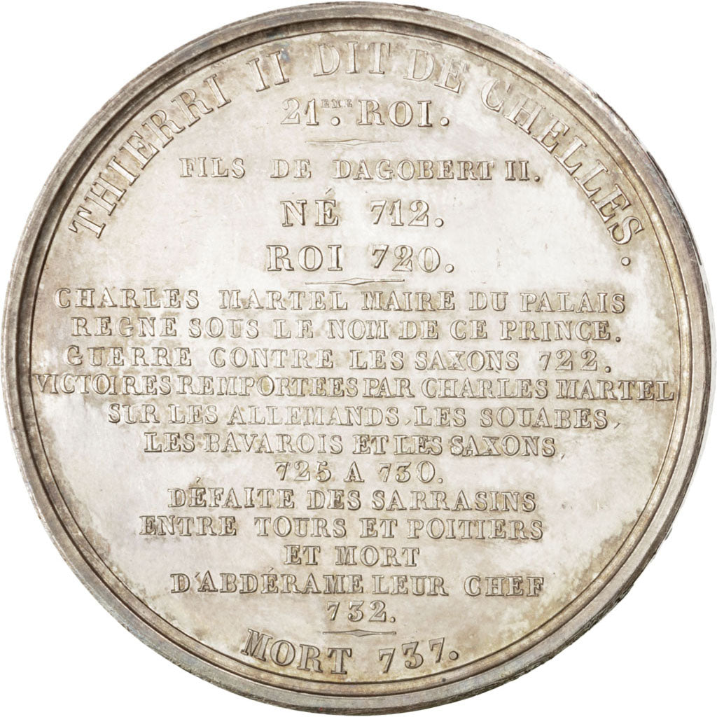 FRANCE, History, Thierri II, Medal, 1840, AU(55-58), Caqué, Copper, 51, 76.90