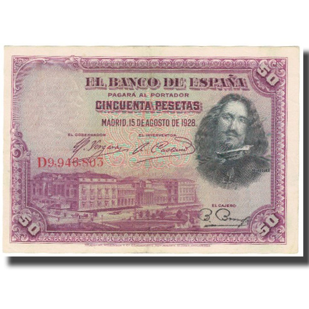 Banconote, Spagna, 50 Pesetas, 1928, 1928-08-15, KM:75b, SPL-