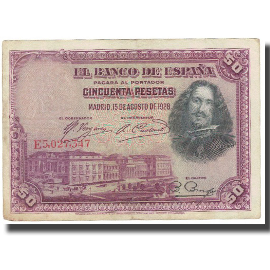 Banconote, Spagna, 50 Pesetas, 1928, 1928-08-15, KM:75b, MB