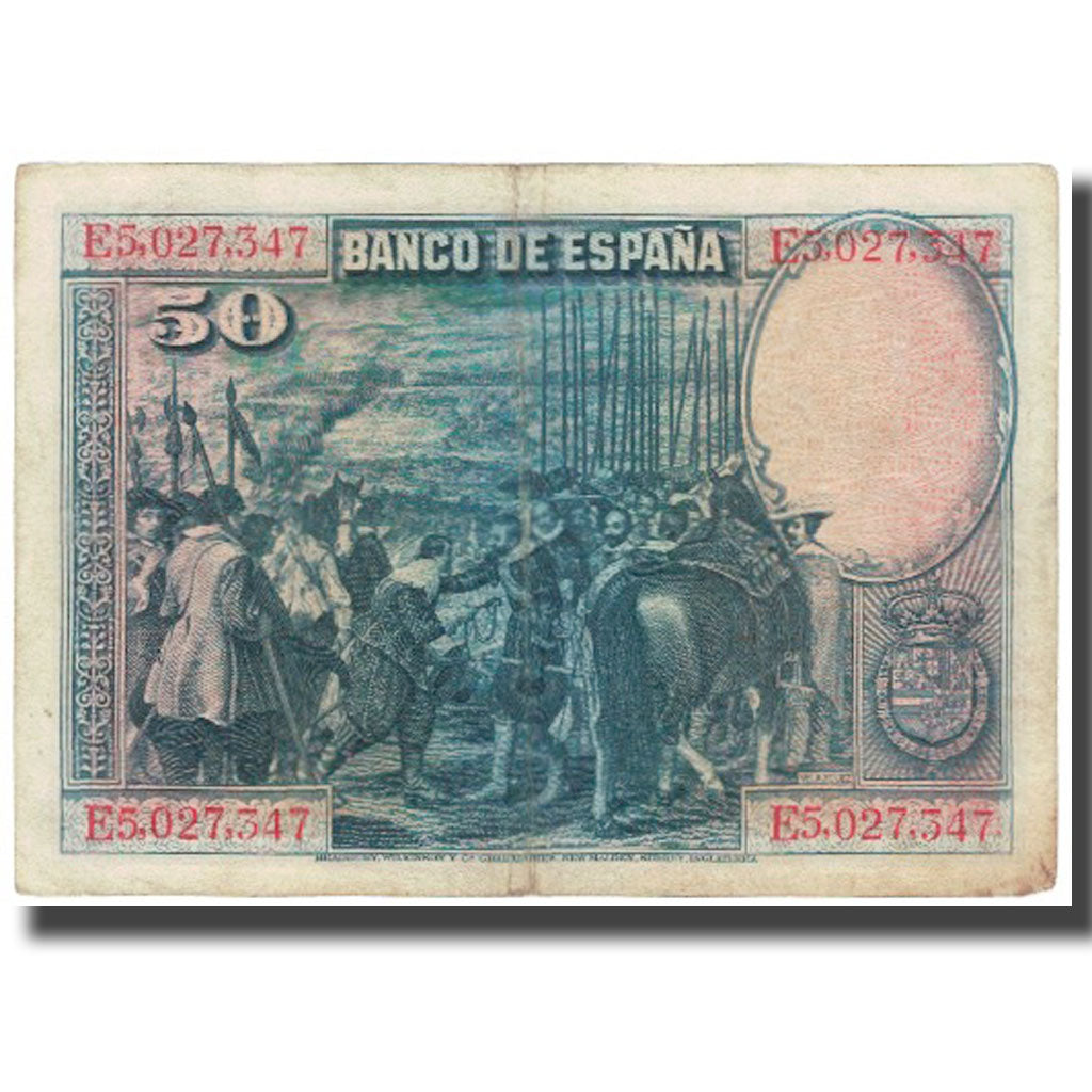 Banconote, Spagna, 50 Pesetas, 1928, 1928-08-15, KM:75b, MB