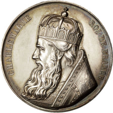 FRANCE, History, Charlemagne, Medal, 1839, AU(55-58), Caqué, Copper, 78.30