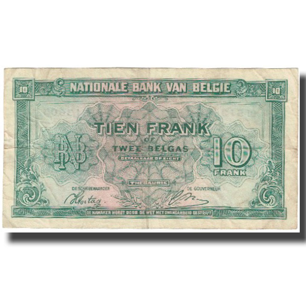 Banknote, Belgium, 10 Francs-2 Belgas, 1943, 1943-02-01, KM:122, VF(30-35)