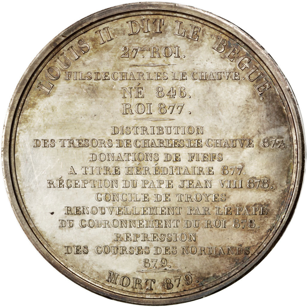 FRANCE, History, Louis II, Medal, 1839, AU(55-58), Caqué, Copper, 51, 75.00