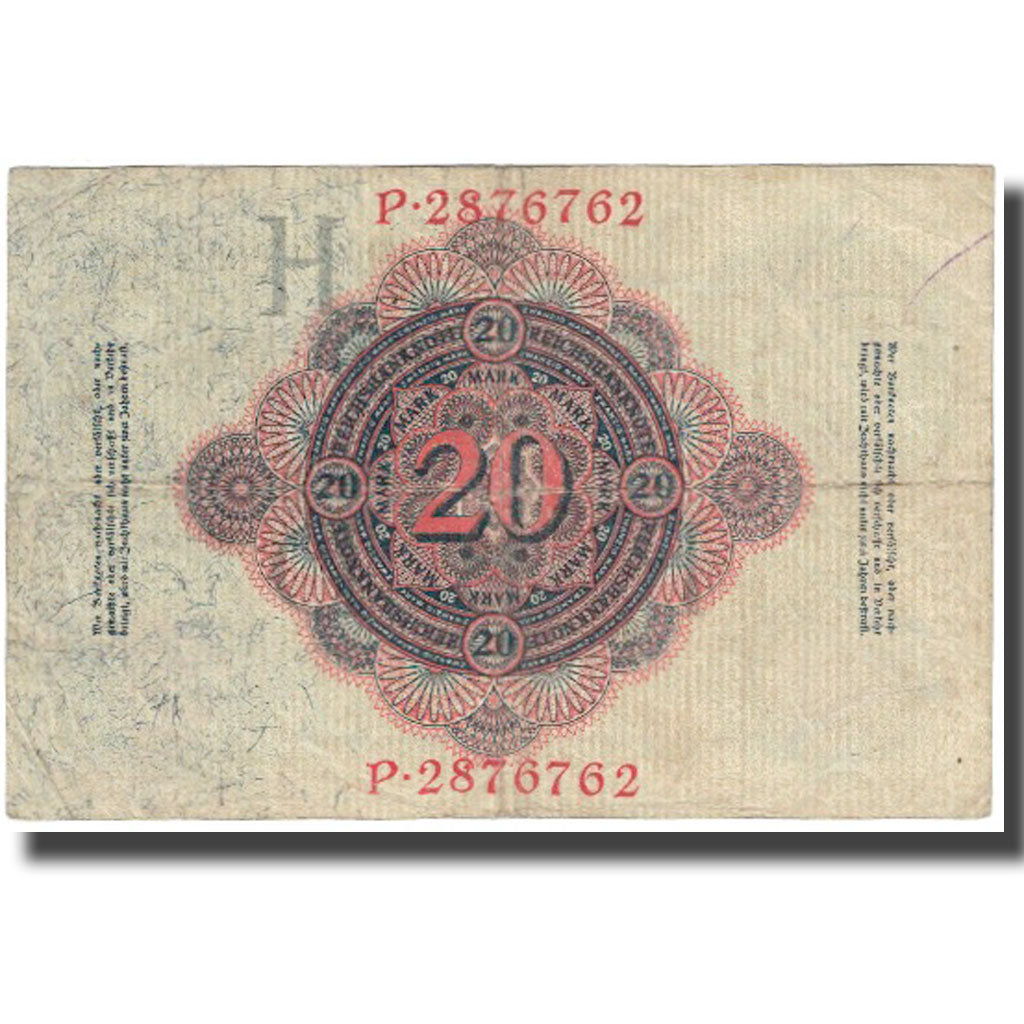 Banconote, Germania, 20 Mark, 1914, 1914-02-19, KM:46b, BB