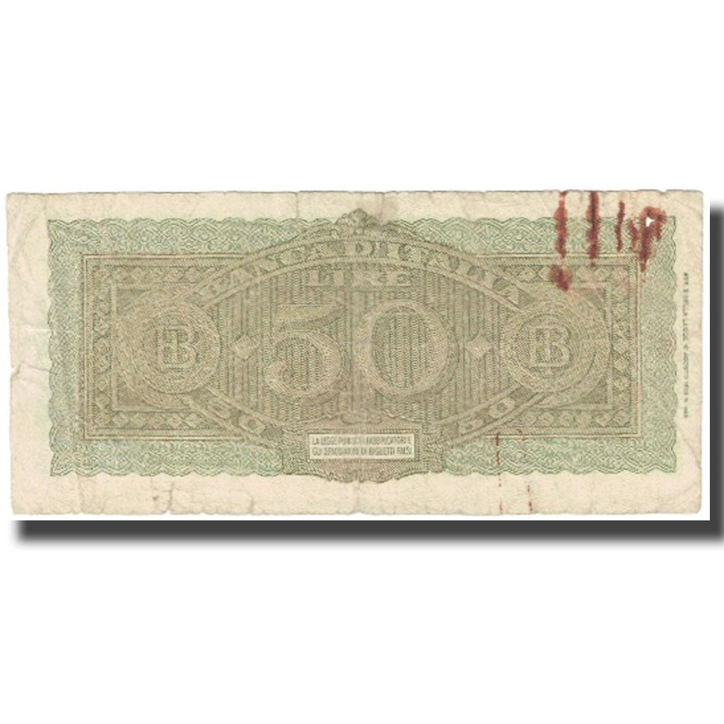 Banknote, Italy, 50 Lire, 1943, 1943-08-07, KM:74a, VF(20-25)