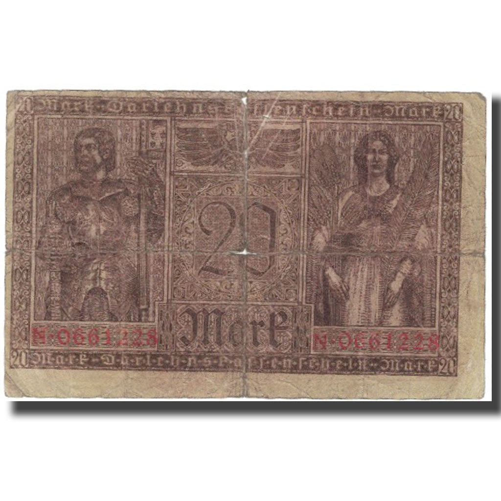 Banknote, Germany, 20 Mark, 1918, 1918-02-20, KM:57, VG(8-10)