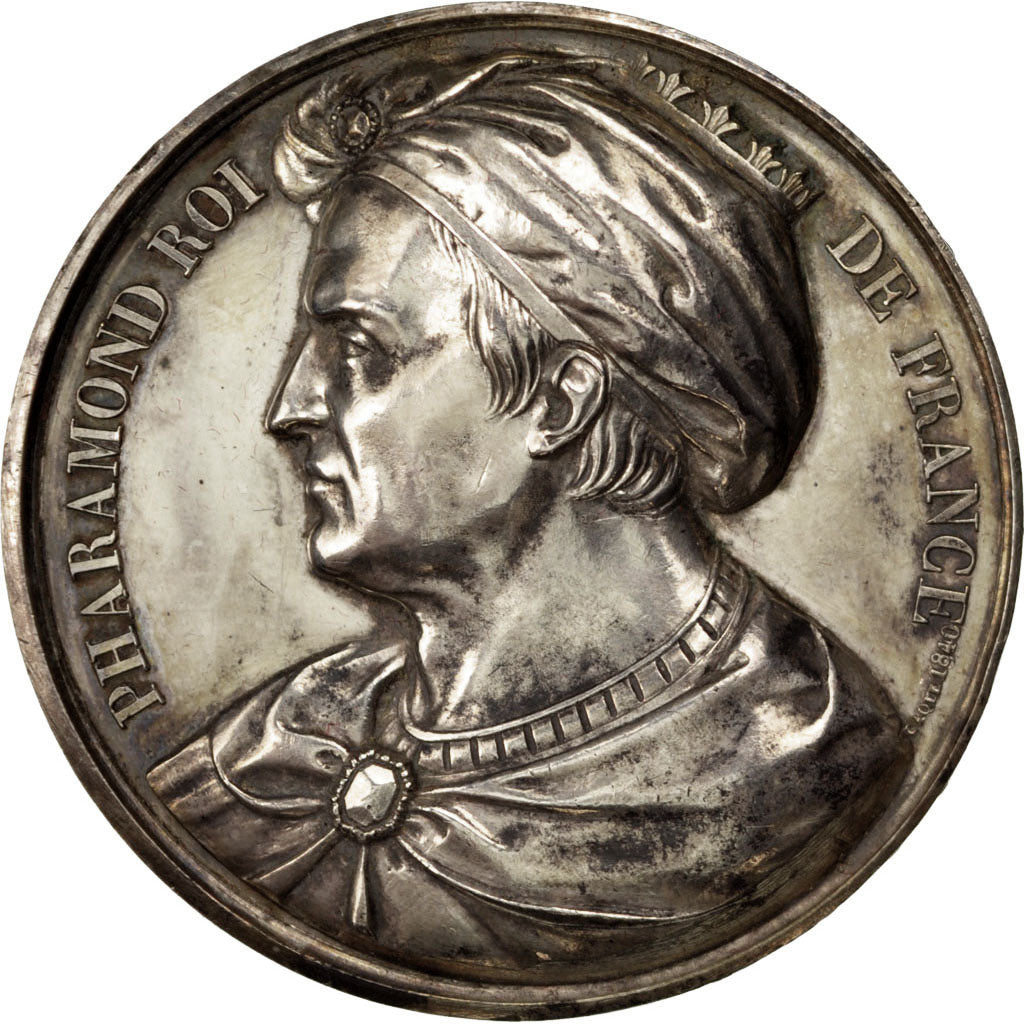 FRANCE, History, Pharamond, Medal, 1840, AU(50-53), Caqué, Copper, 51, 75.30