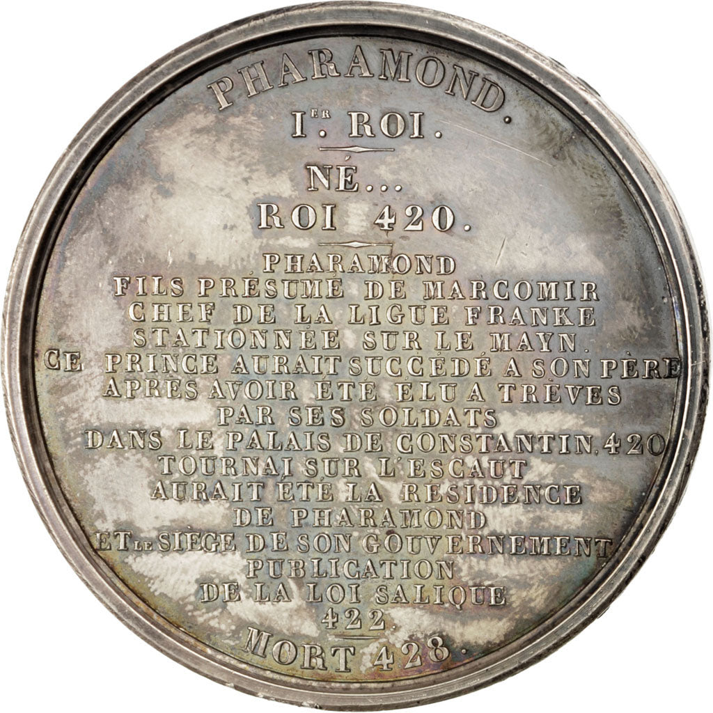 FRANCE, History, Pharamond, Medal, 1840, AU(50-53), Caqué, Copper, 51, 75.30