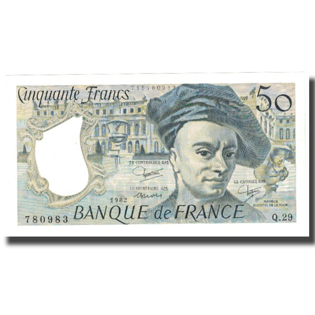 France, 50 Francs, Quentin de La Tour, 1982, SPL, Fayette:67.8, KM:152b