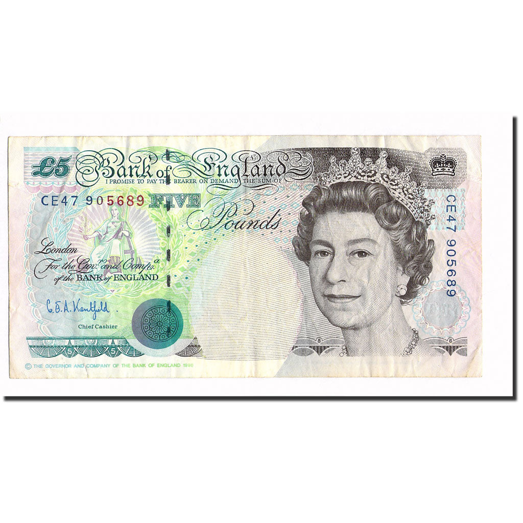 Banknote, Great Britain, 5 Pounds, 1990, KM:382a, EF(40-45)