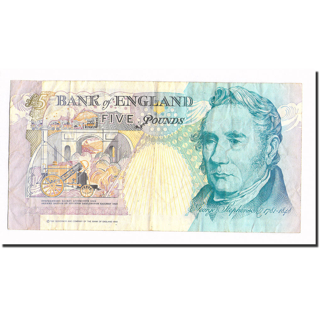 Banknote, Great Britain, 5 Pounds, 1990, KM:382a, EF(40-45)