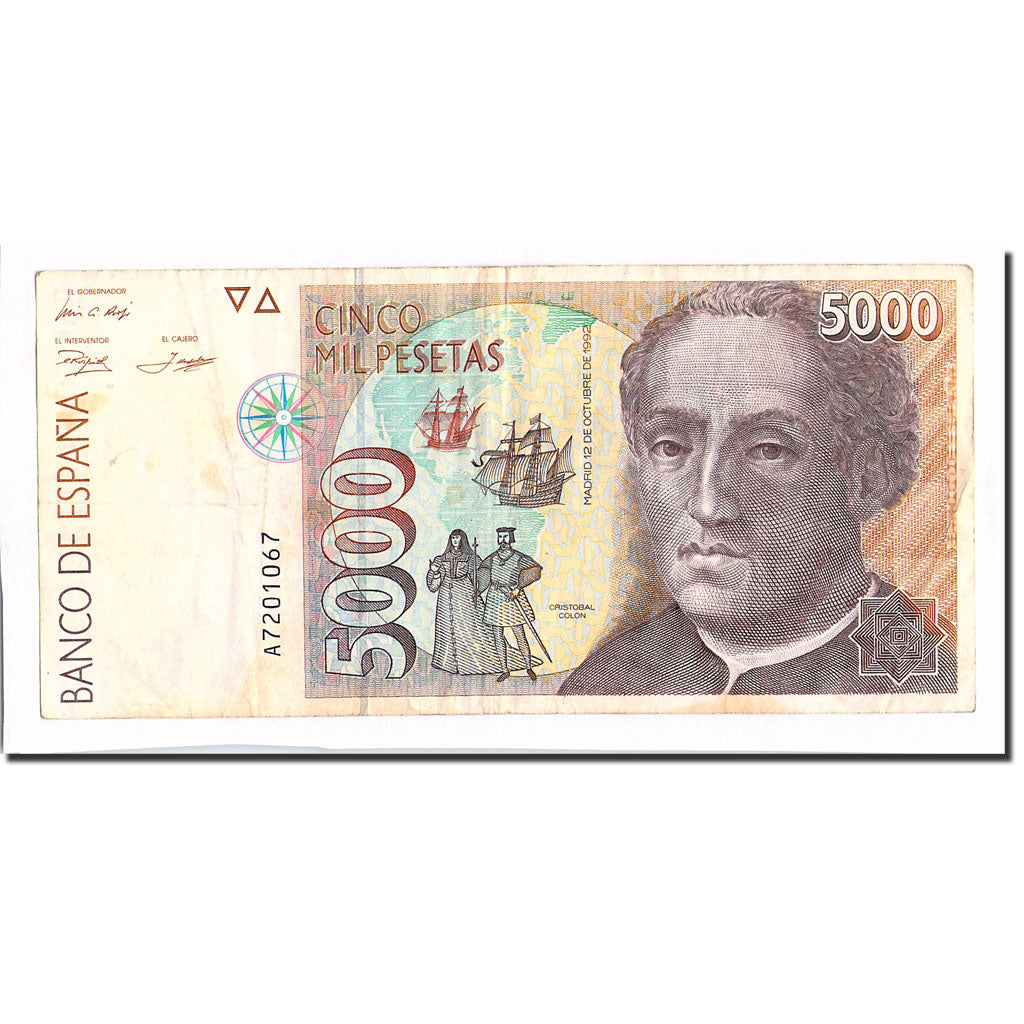 Banknote, Spain, 5000 Pesetas, 1992, 1992-10-12, KM:165, EF(40-45)