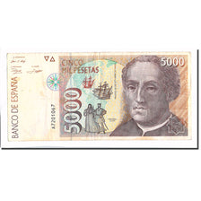 Banknote, Spain, 5000 Pesetas, 1992, 1992-10-12, KM:165, EF(40-45)